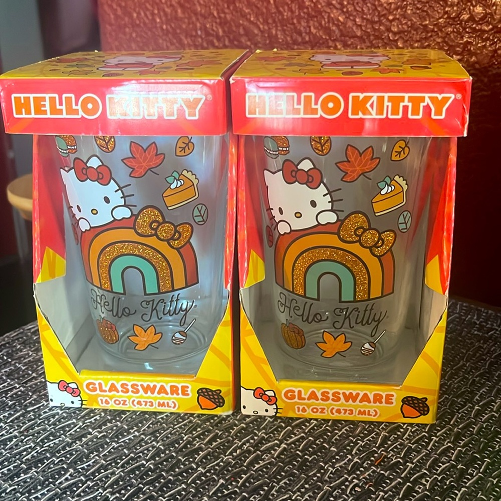 Hello kitty Dining |Hello kitty fall glassware set